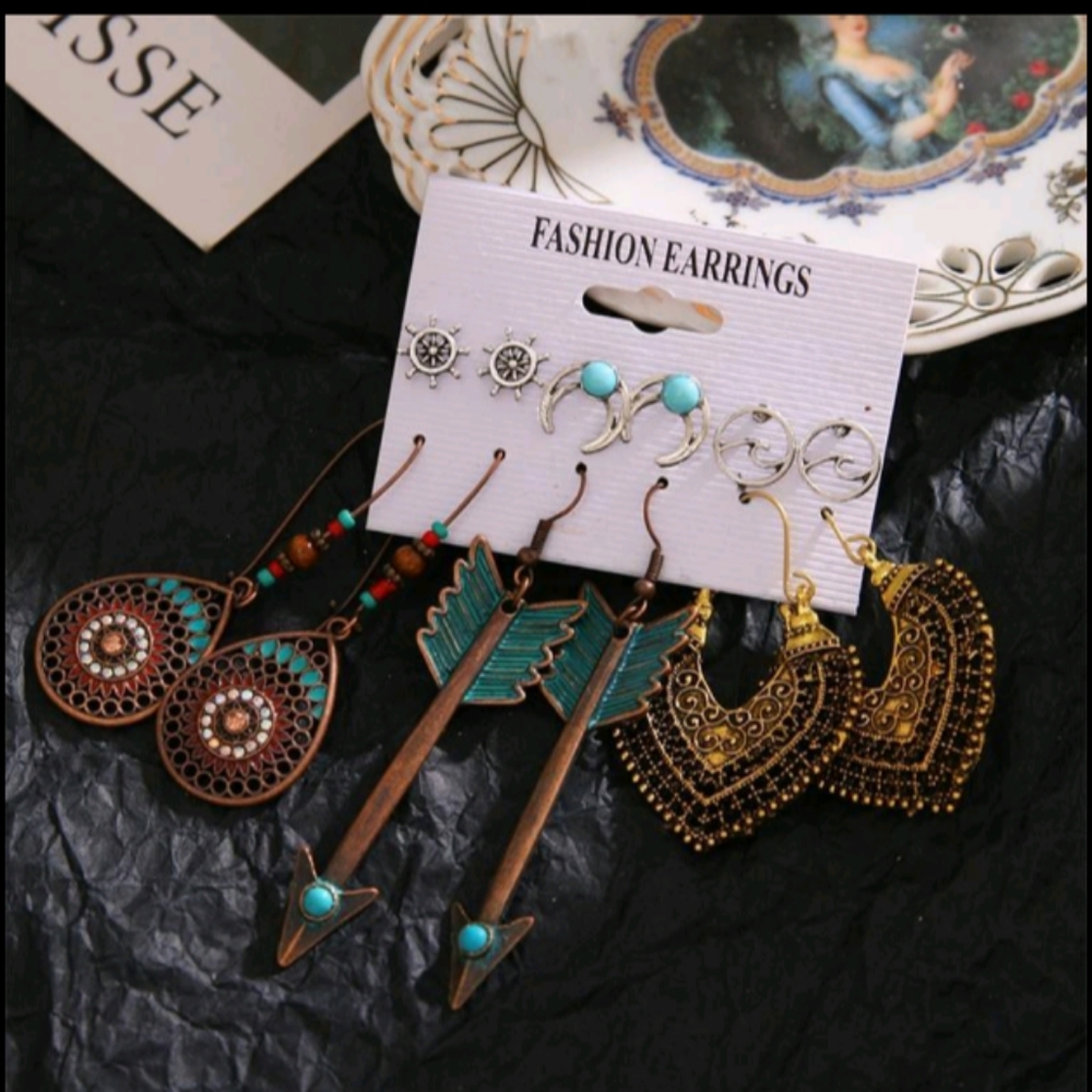 Boho earrings set